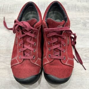 Keen Red Suede Lace-Up Sneakers